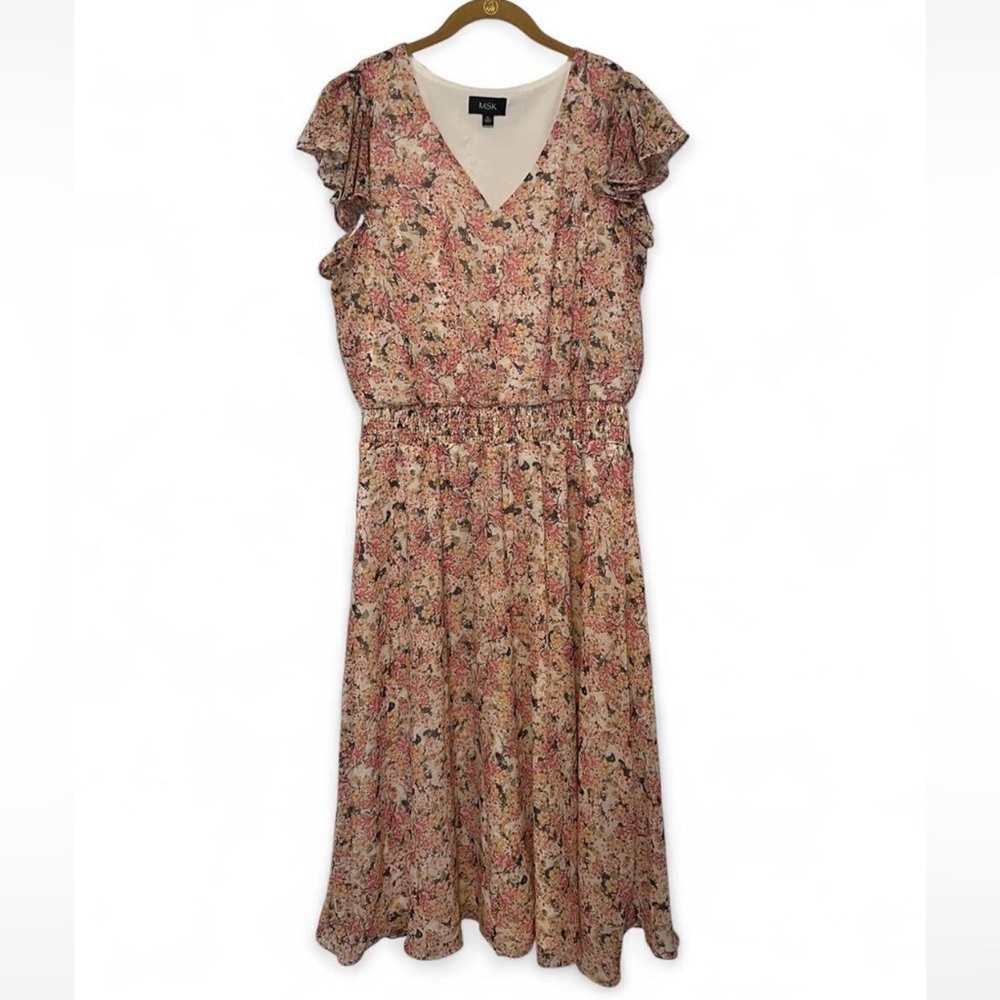 MSK Multicolor Floral Midi Dress